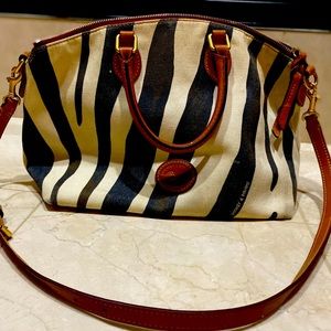 Vintage Dooney & Bourke zebra print satchel